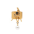 Gold Plated Rhinestone and Faux Pearl Bambi Ring
