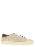 Brunello Cucinelli Suede Lace-Up Sneaker — Beige