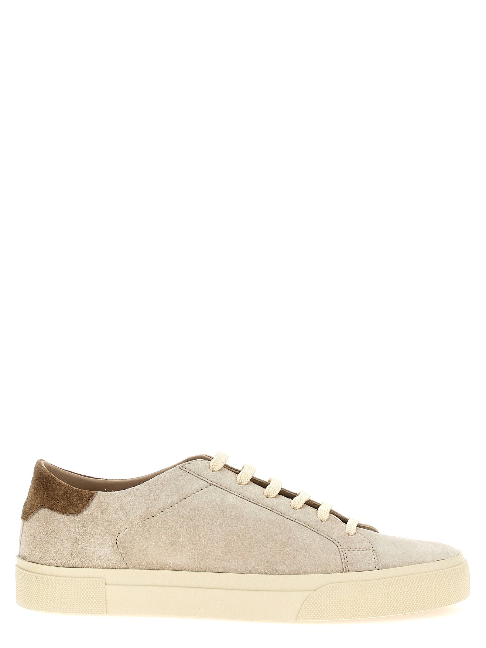 Brunello Cucinelli Suede Lace-Up Sneaker — Beige
