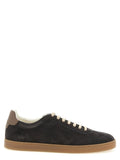 Brunello Cucinelli Suede Low-Top Sneaker — Black