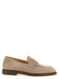 Brunello Cucinelli Suede Penny Loafer — beige