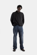 Balenciaga Curved Knee Overdyed Jeans — Blue