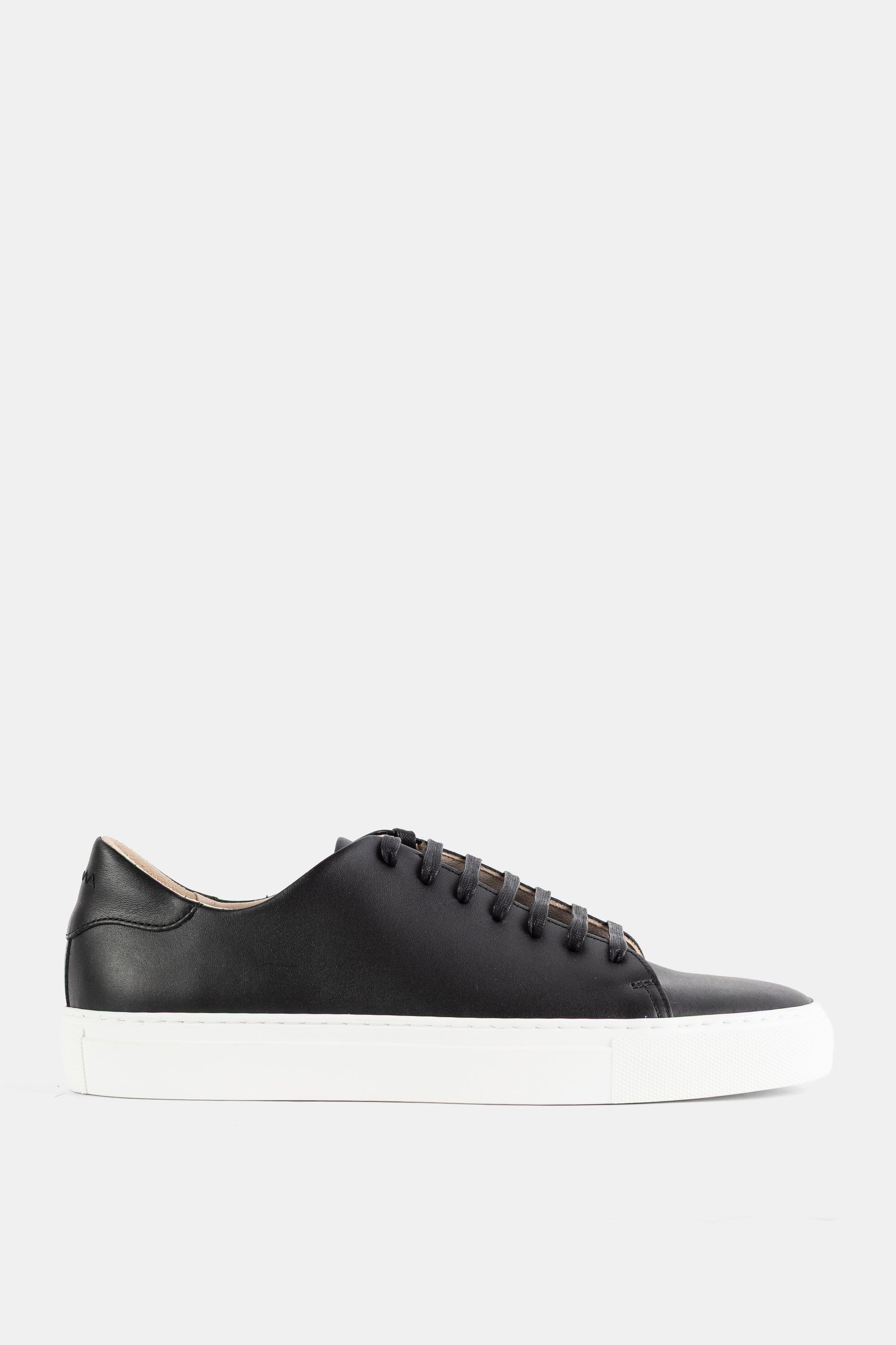 Brightway Smooth Leather Low-Top Sneakers — Black