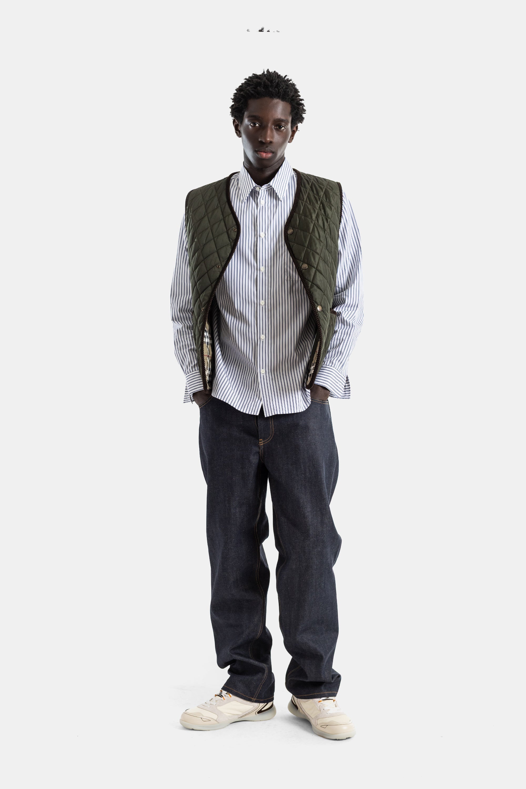 Burberry Diamond-Quilted Nylon Vest — Green