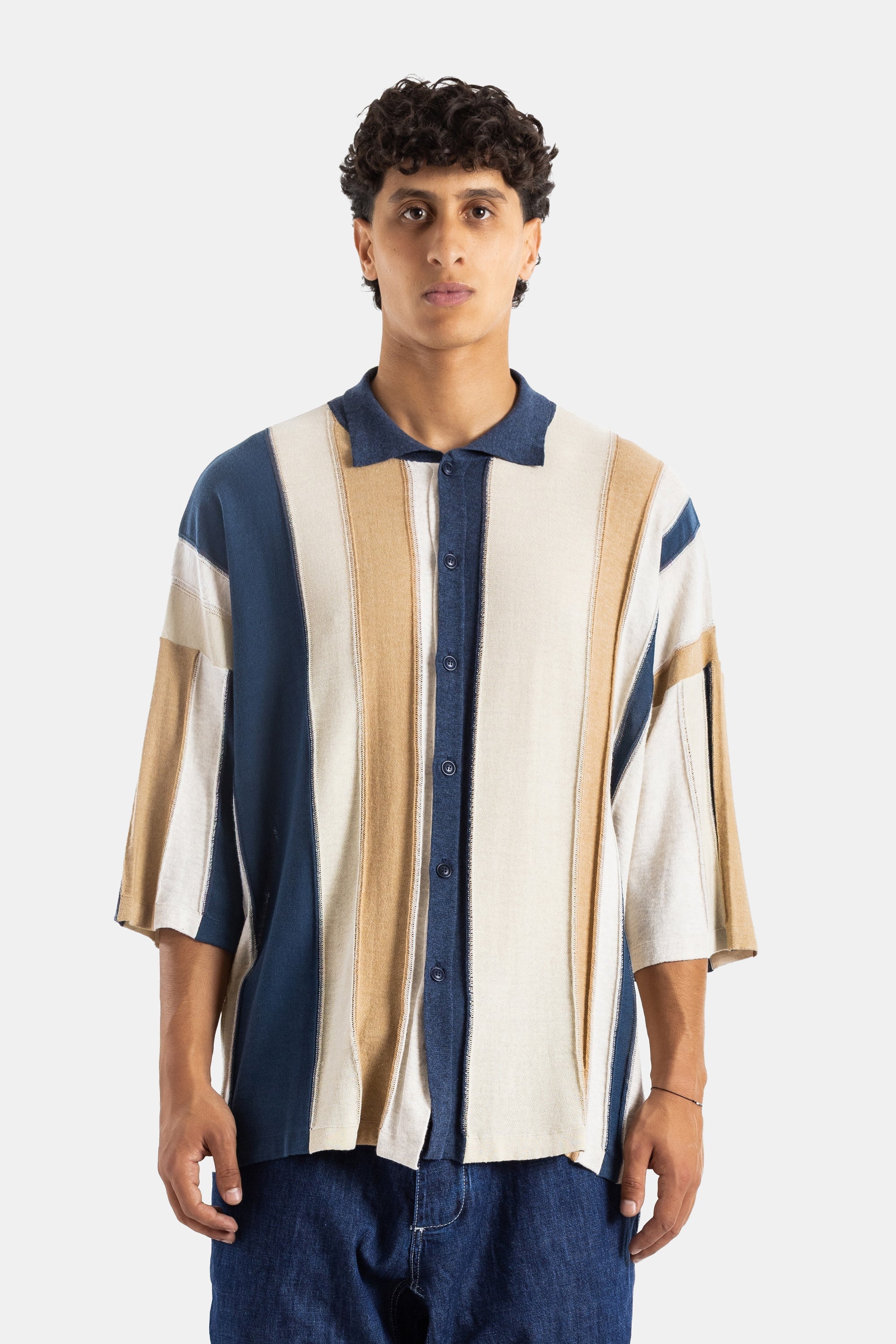 Casey Casey Vertical Block Striped Shirt — Multicolor