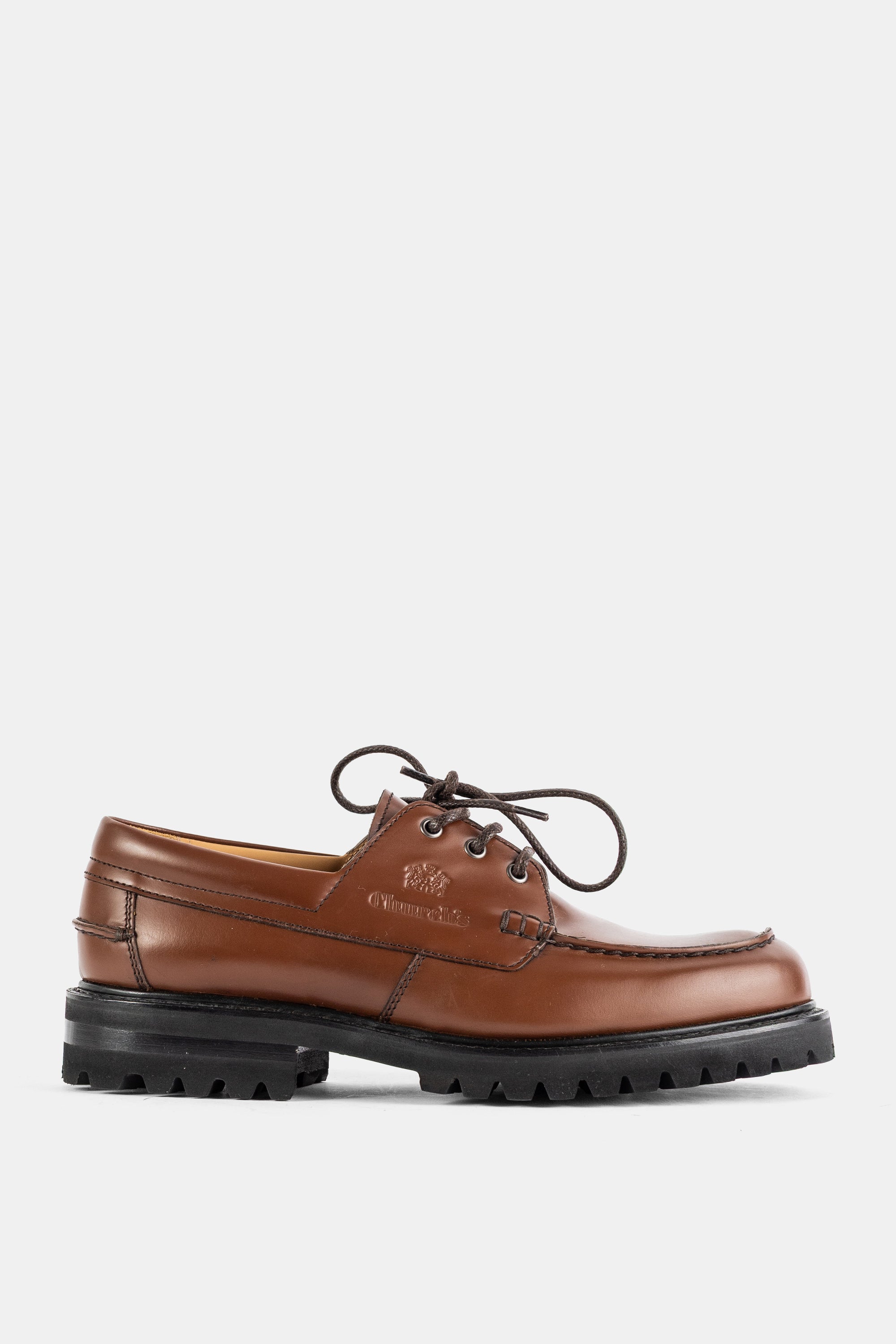 Church'S Lug Sole Leather Boat Shoe — Brown