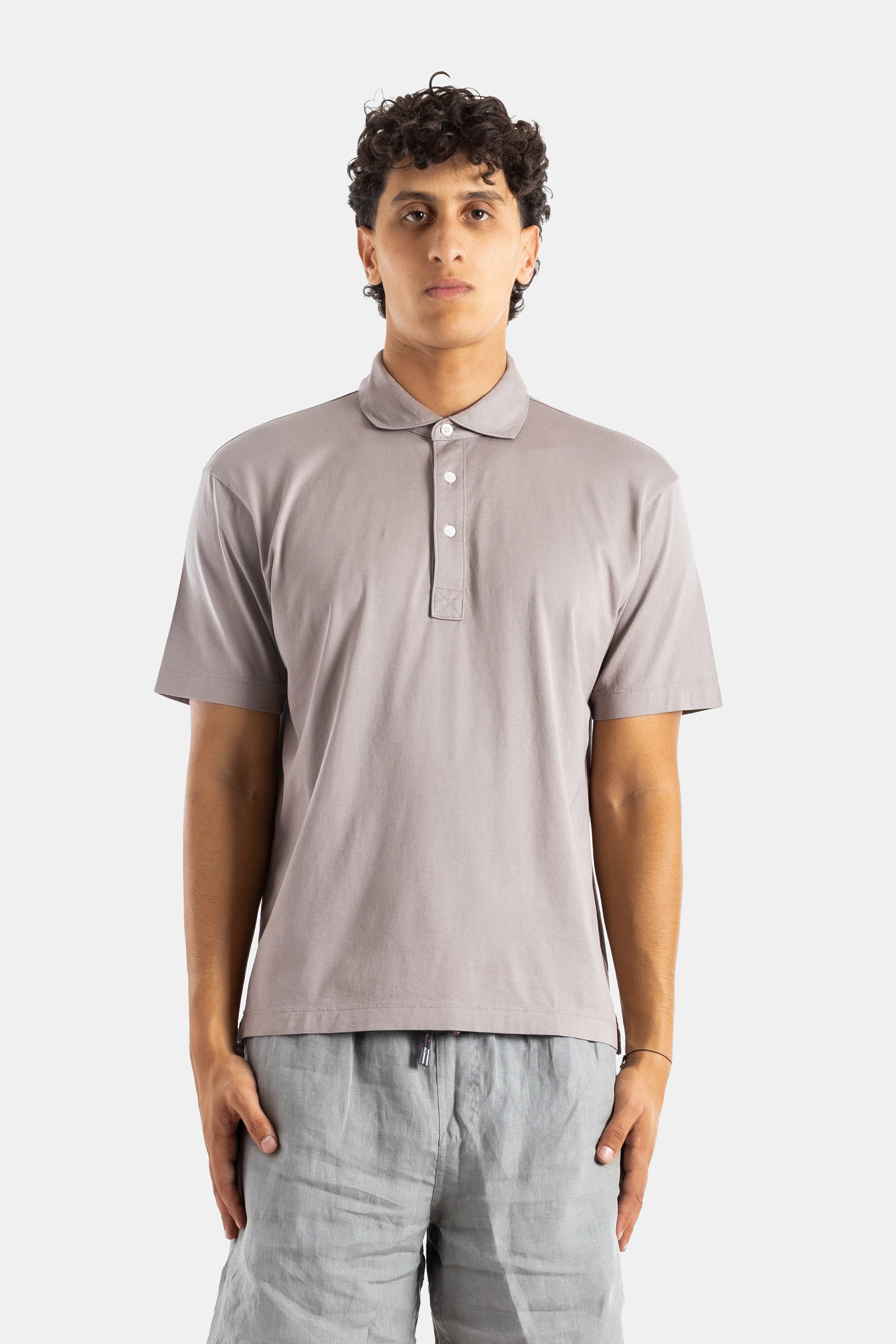 Handvaerk Pima Cotton Polo Shirt — Gray