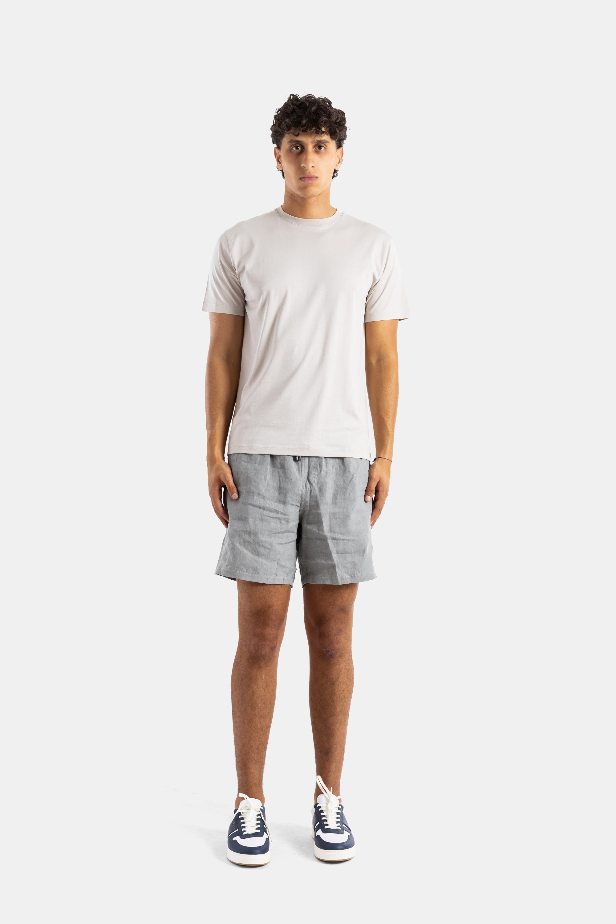 Handvaerk Pima Cotton Crew Neck T-Shirt — Beige