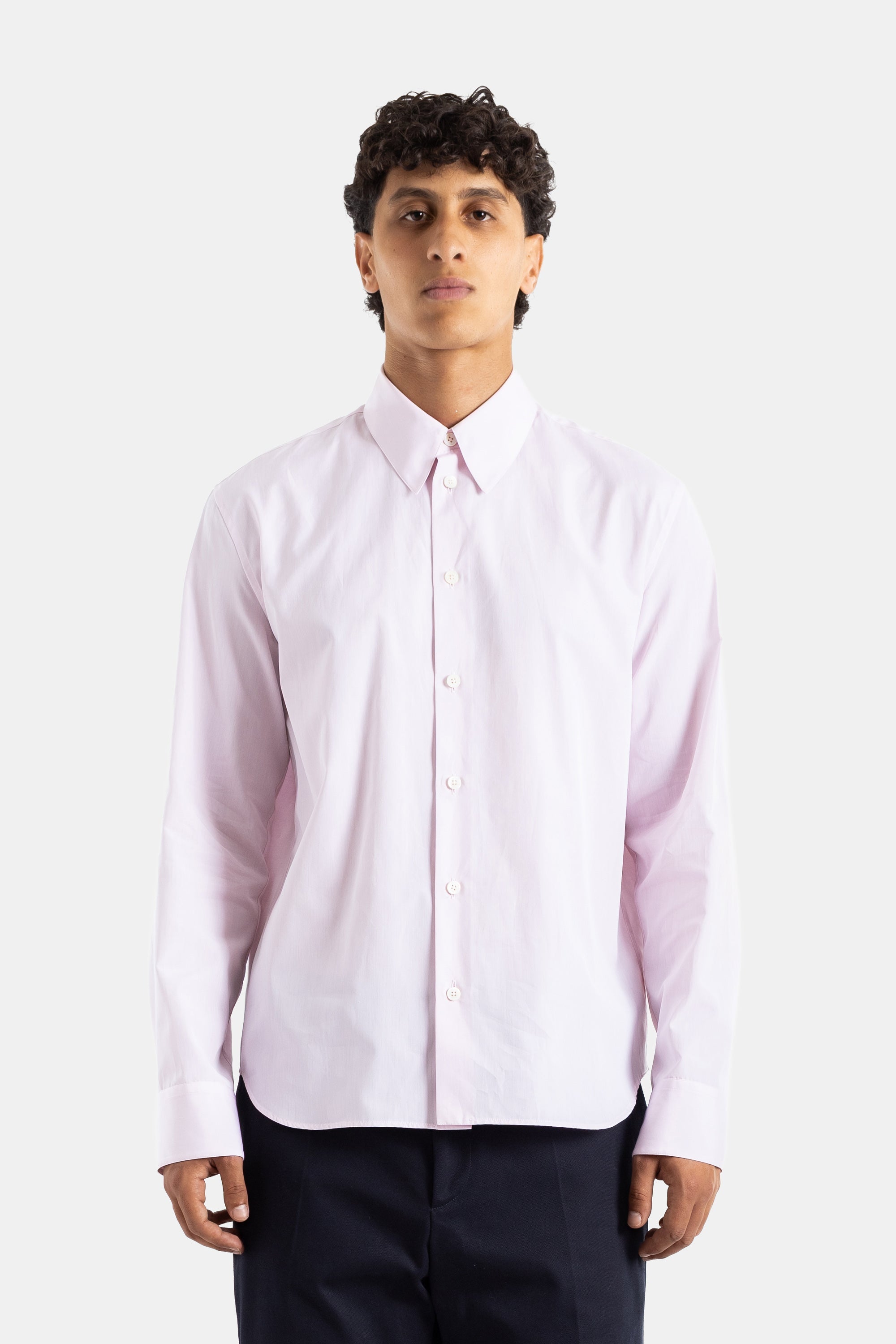 Jil Sander Loose Cotton Poplin Shirt — Pink
