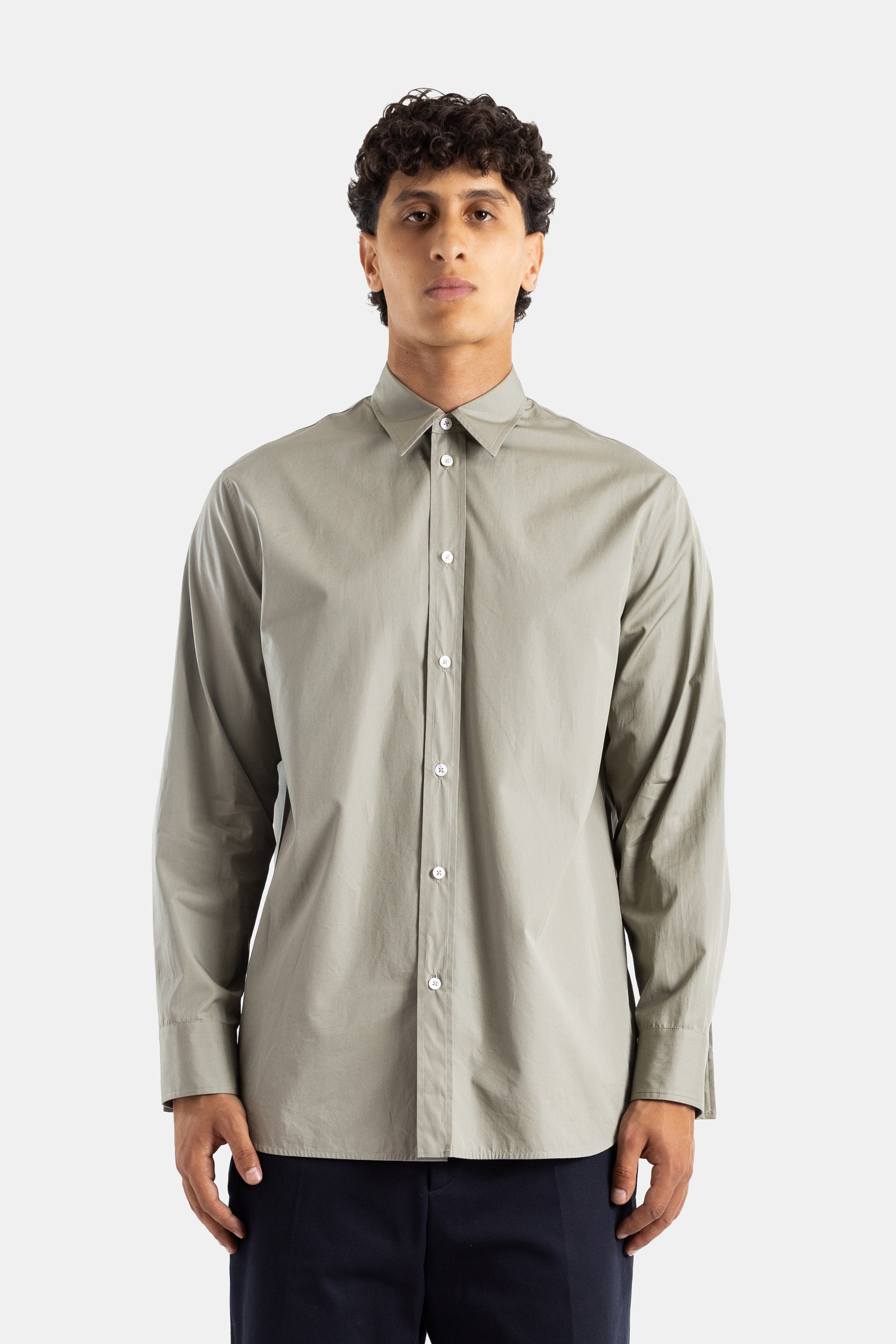 Jil Sander Sage Green Cotton Poplin Oversized Shirt — Green