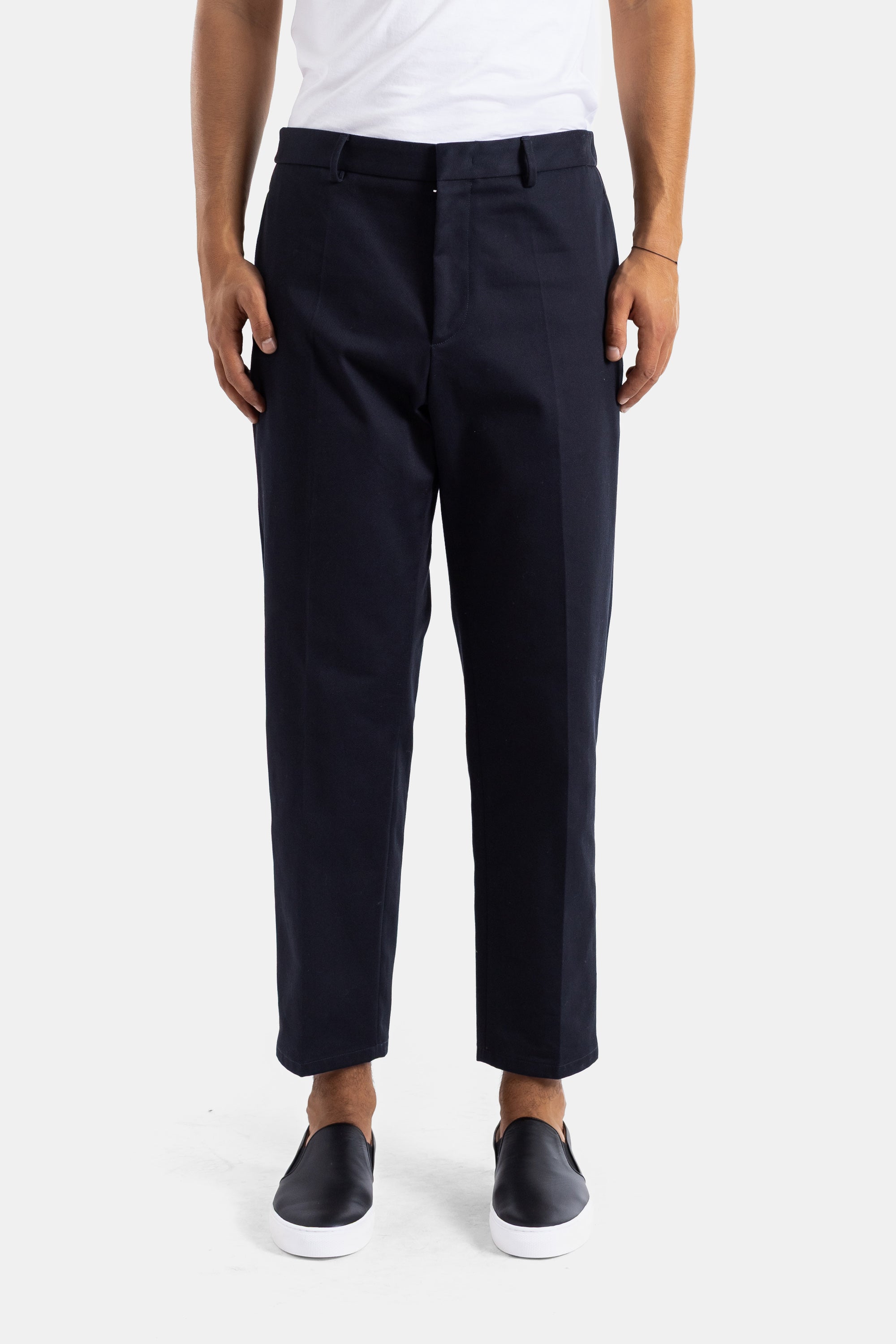 Jil Sander Central Pleat Tailored Trousers — Navy