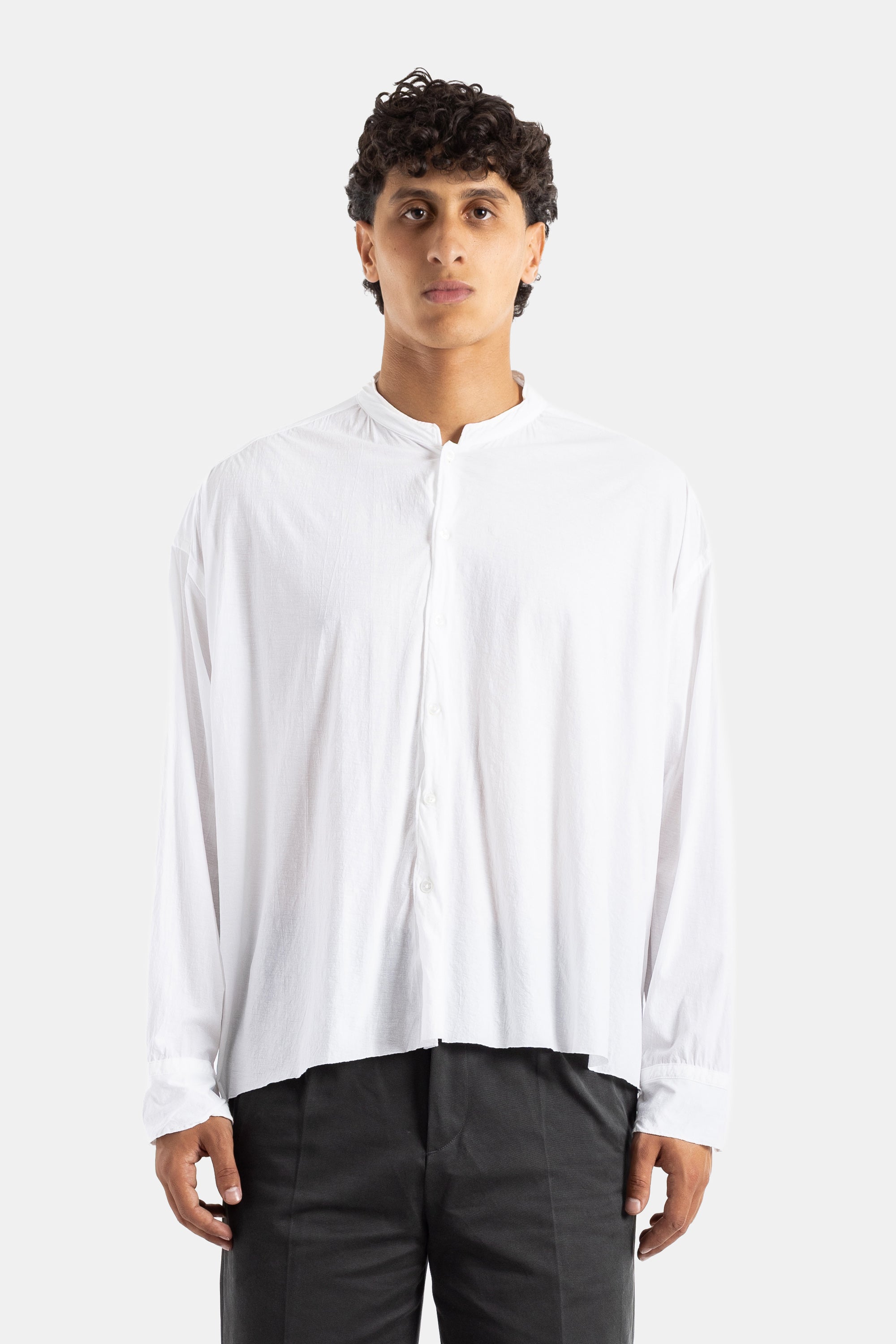 Kanemasa Phil. Oversized Officer Collar Shirt — White