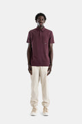 Moncler Garment-Dyed Piqué Cotton Polo — Burgundy