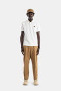 Moncler Cotton Piqué with Leather Logo Patch Polo Shirt — White