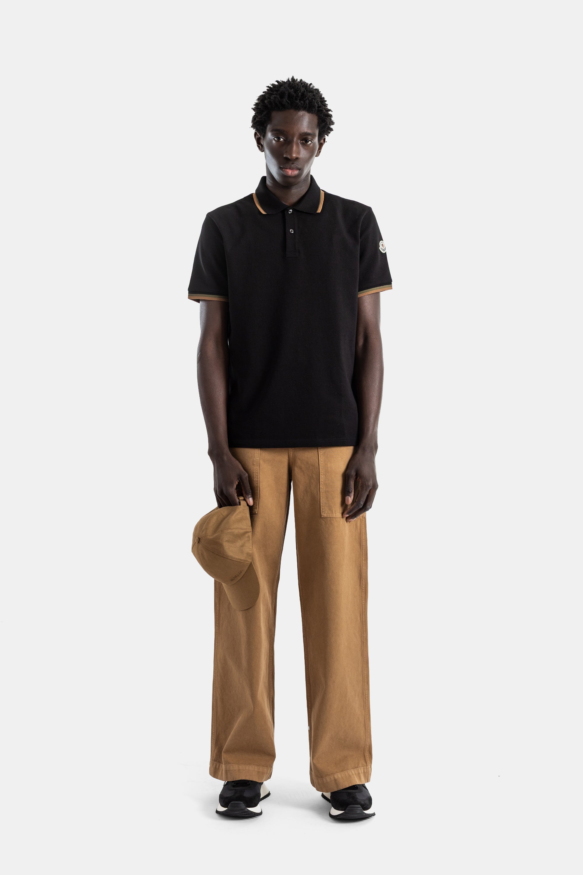 Moncler Wide-Leg Cotton Trousers — Brown