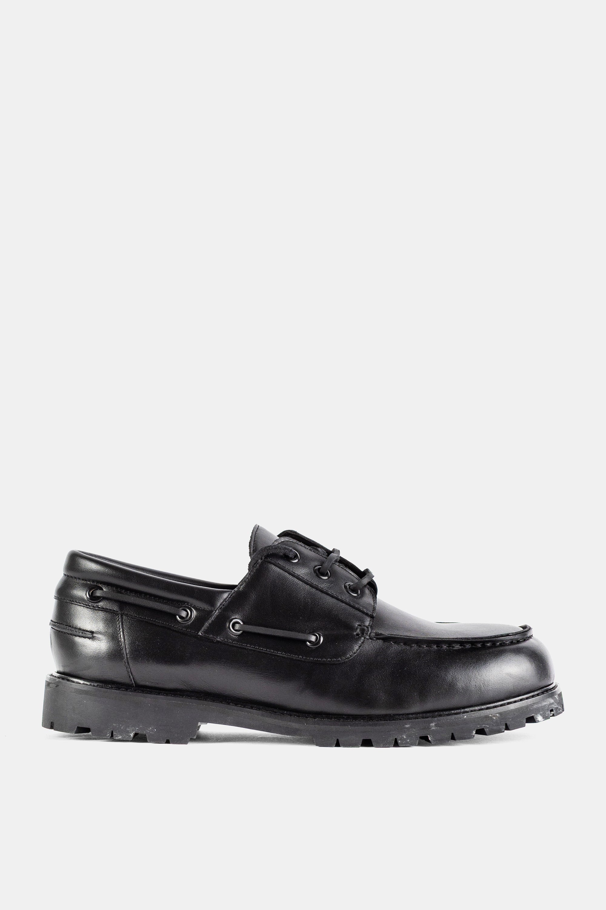 Studio Nicholson Guston Boat Shoe — Black
