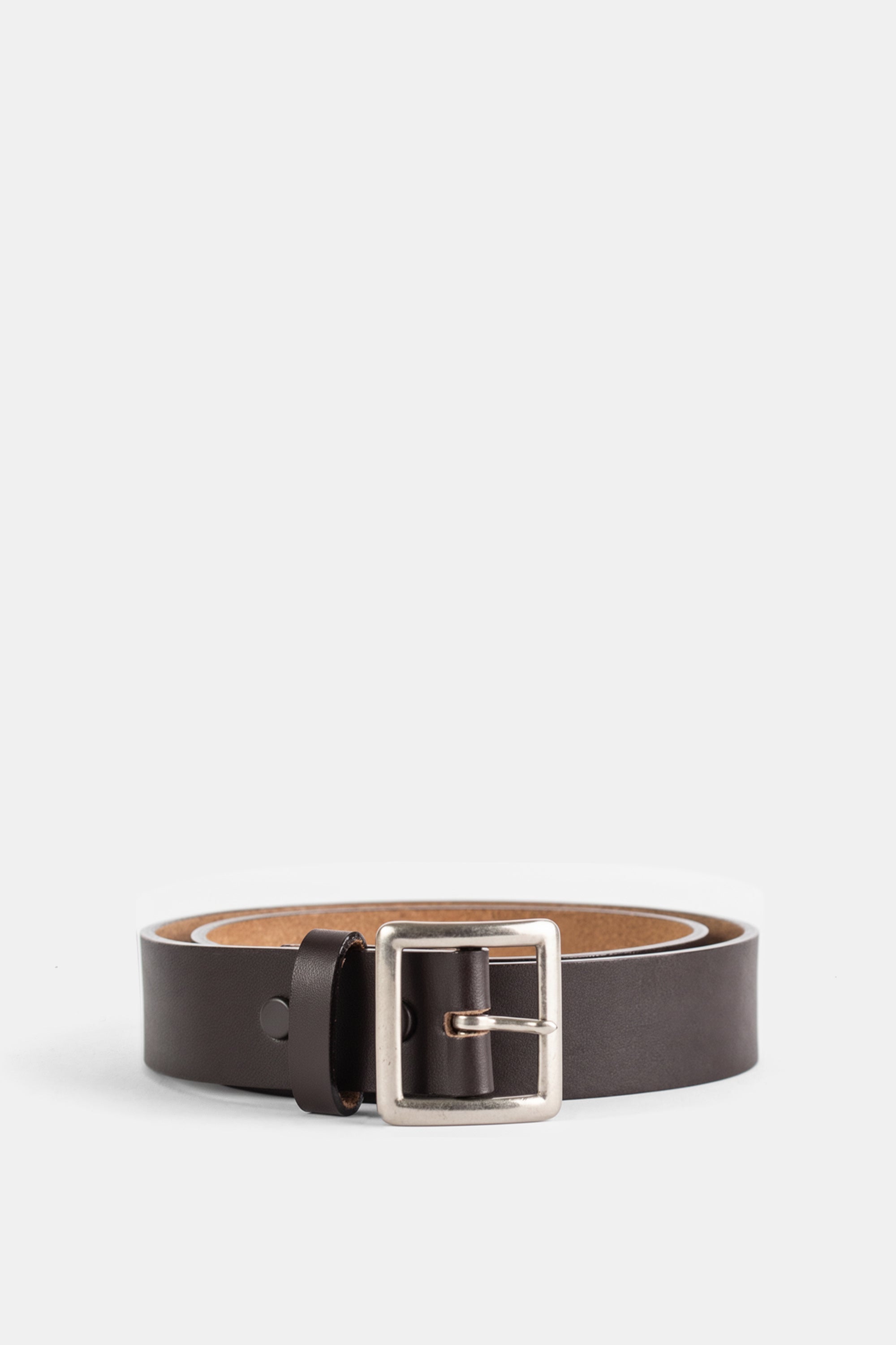 Taiga Takahashi Leather Belt — Brown