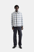 Thom Browne Cotton Windowpane Plaid Jacket-Shirt — Blue