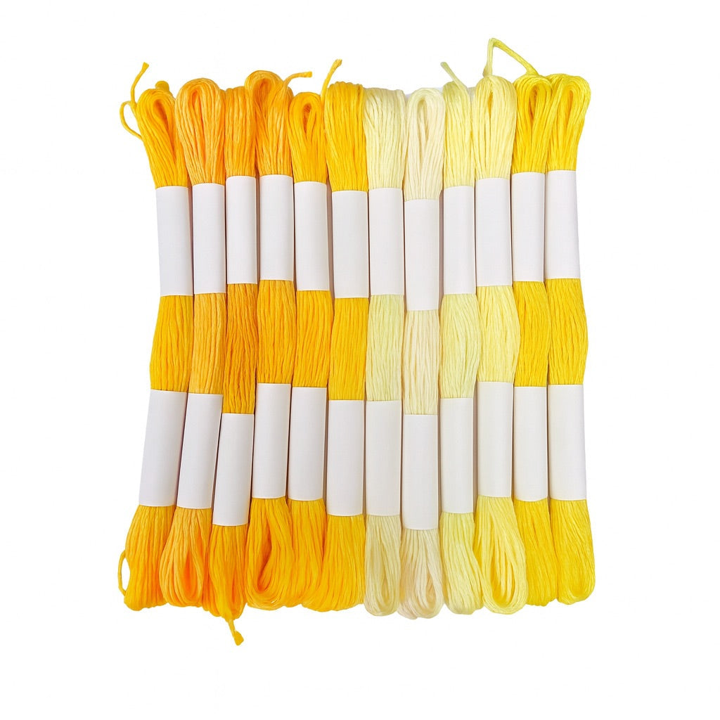Hilo Mouliné – Pack 12 Madejas Tonos Amarillos