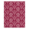 Magenta Fan Motif Hand Tufted Rug