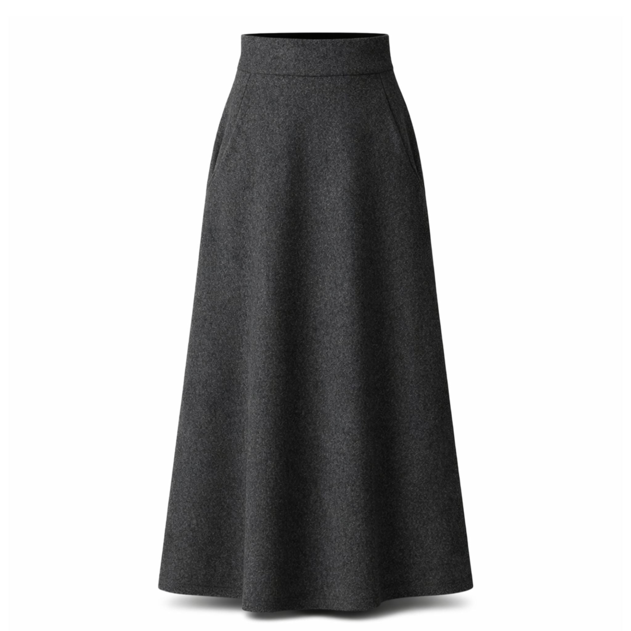 Magnolia Dark Gray High Waist Wool Skirt