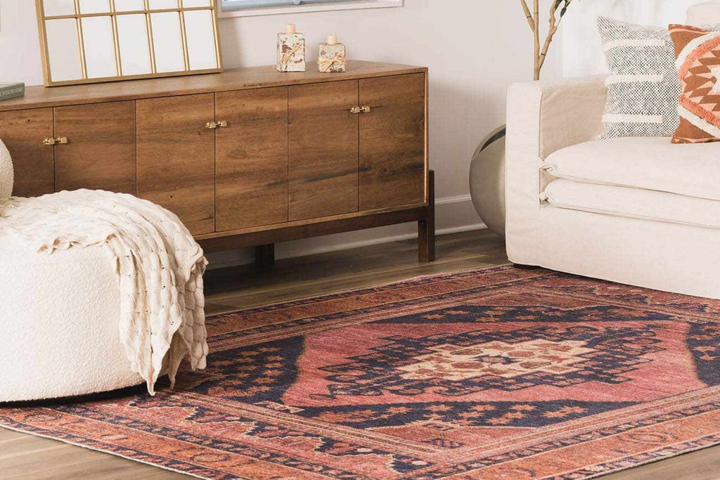 Malamote Vintage Flat Pile Washable Rug