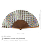Islamic geometry inspired silk hand fan Malaqa