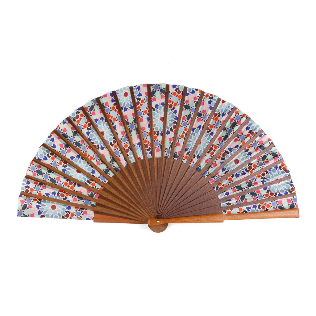 Multicolored Silk Hand Fan Mamunia