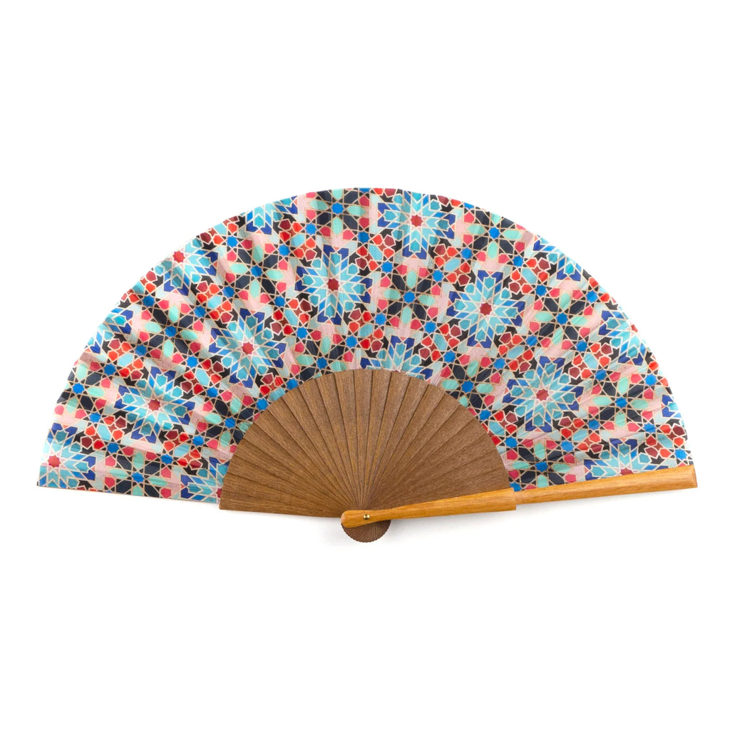 Multicolored Silk Hand Fan Mamunia