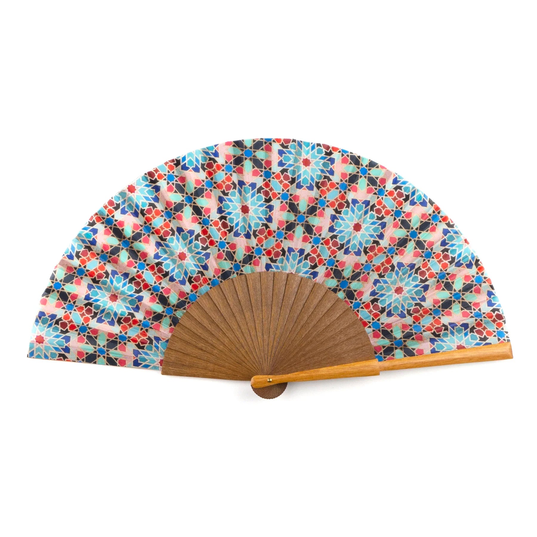 Multicolored Silk Hand Fan Mamunia