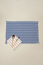 Mantel individual ojo de perdiz azul retro (pack de 2)