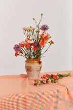 Mantel cuadros vichy naranja