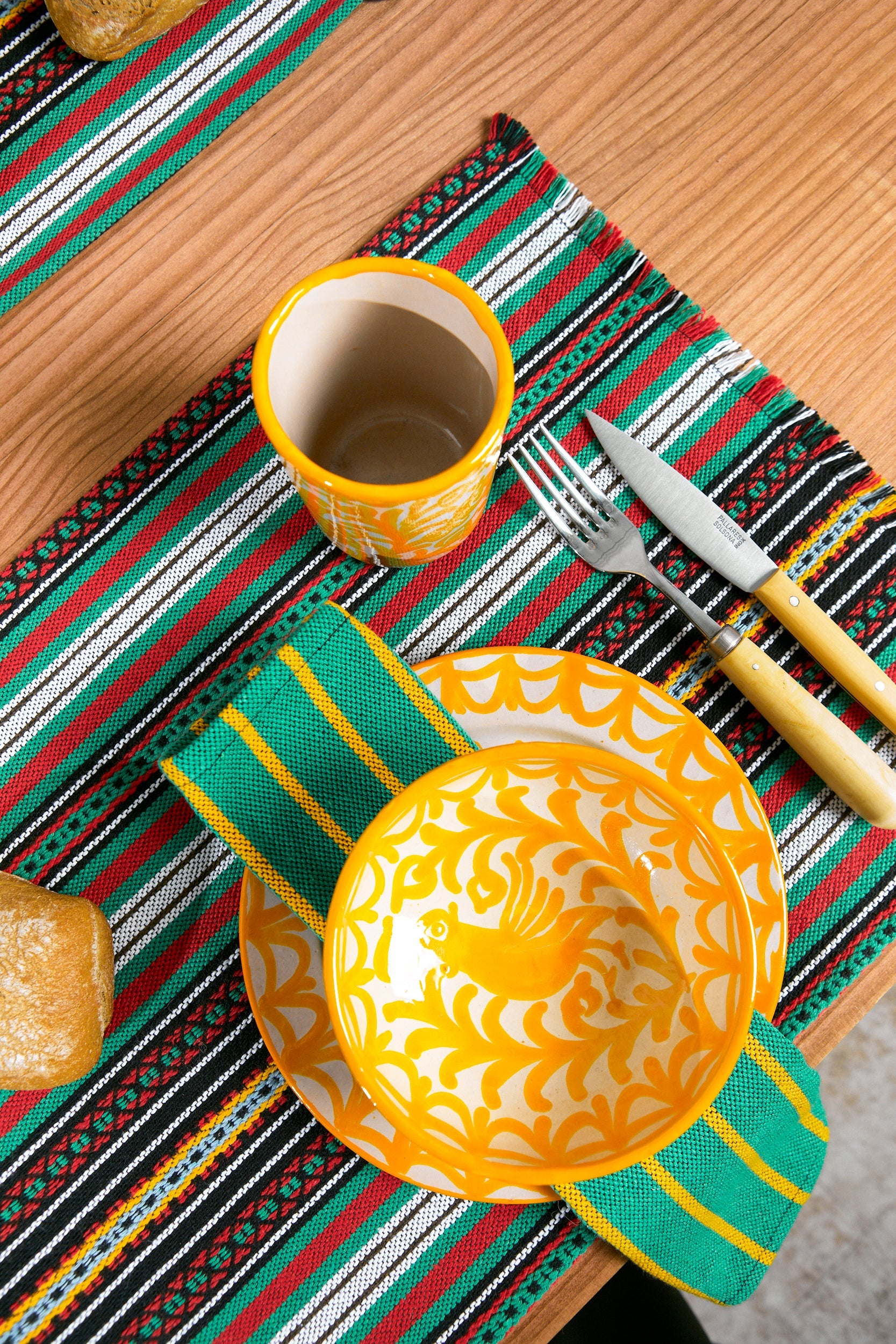 Servilleta rayas granada verde (pack de 2)