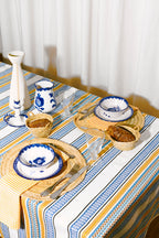 Mantel tejido morellano azul