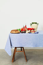 Mantel ojo de perdiz azul