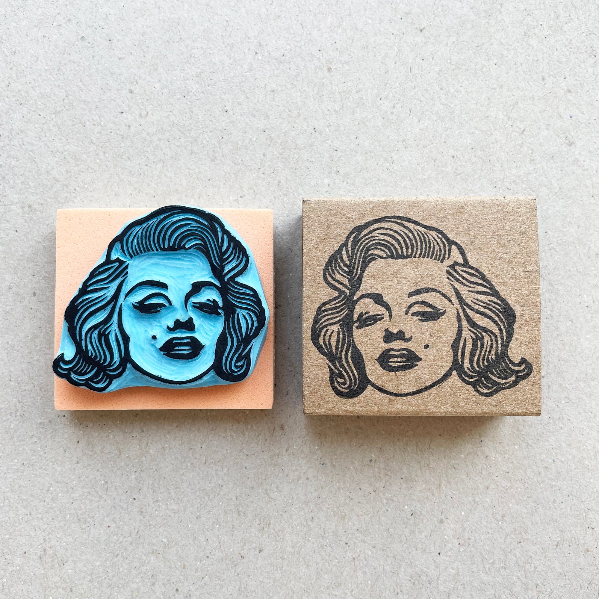 Marilyn Monroe portrait rubber stamp