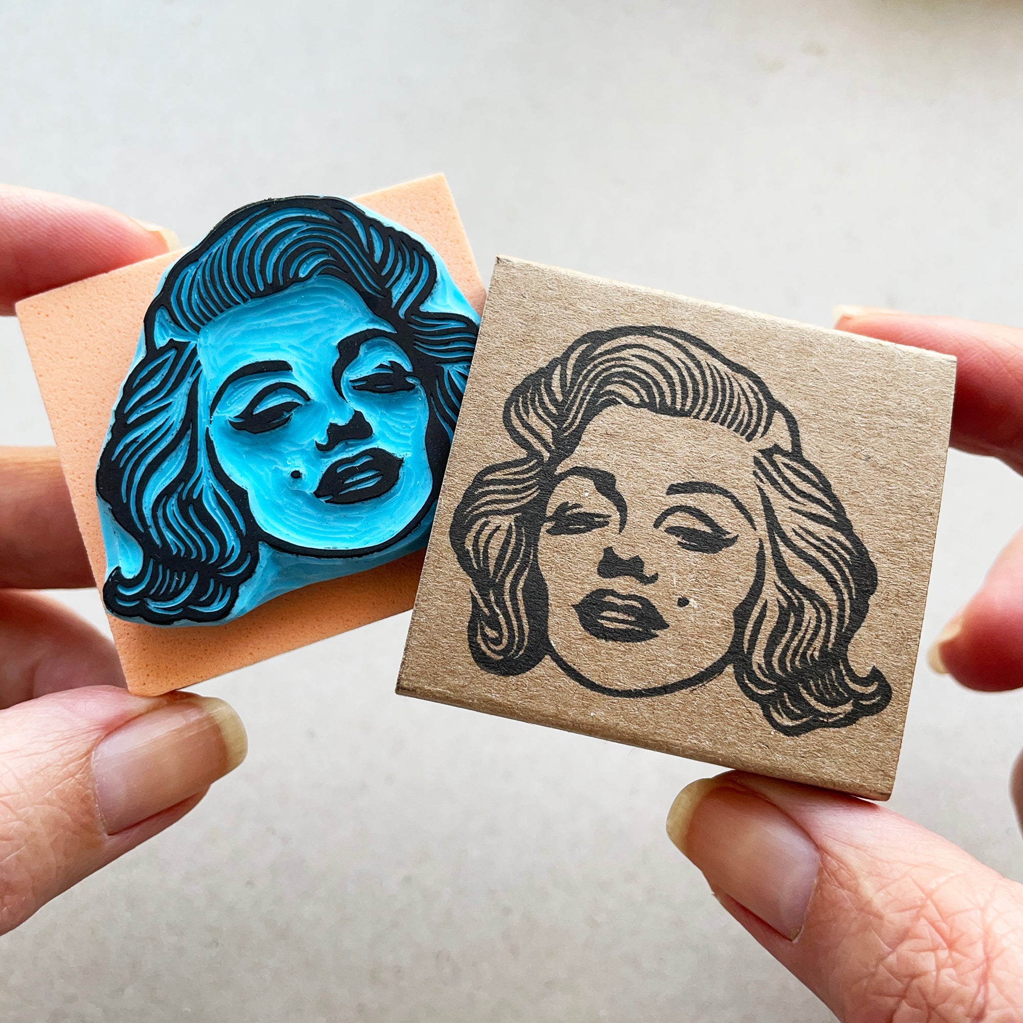 Marilyn Monroe portrait rubber stamp