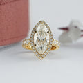 Marquise Diamond Hidden Halo Accent Diamond Ring