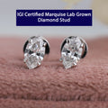 Marquise Lab Diamond Stud Earrings