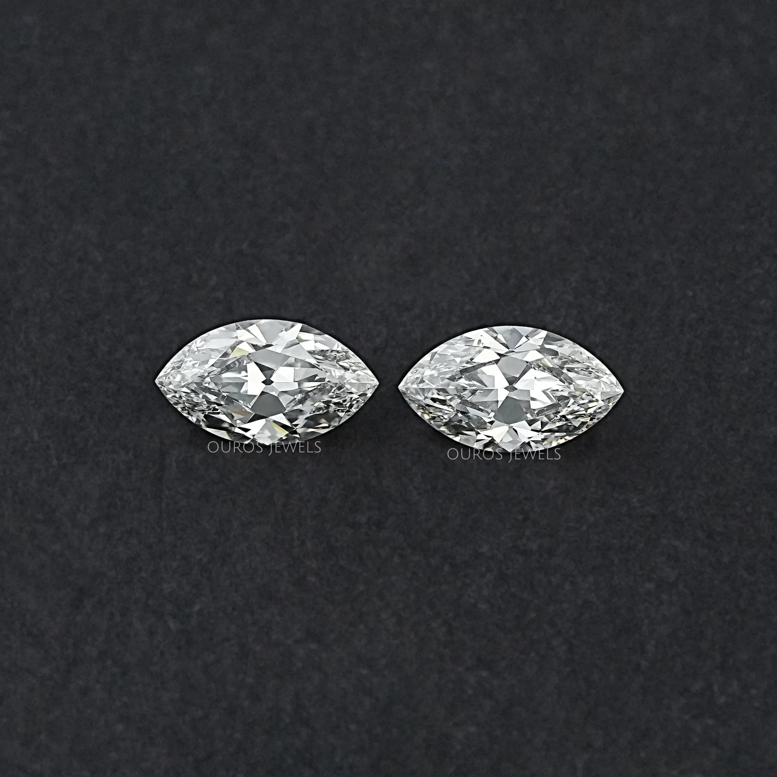 Old Mine Marquise Lab Diamond Matching Pair