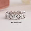 Marquise And  Round Diamond Flower Wedding  Band