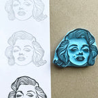 Marilyn Monroe portrait rubber stamp