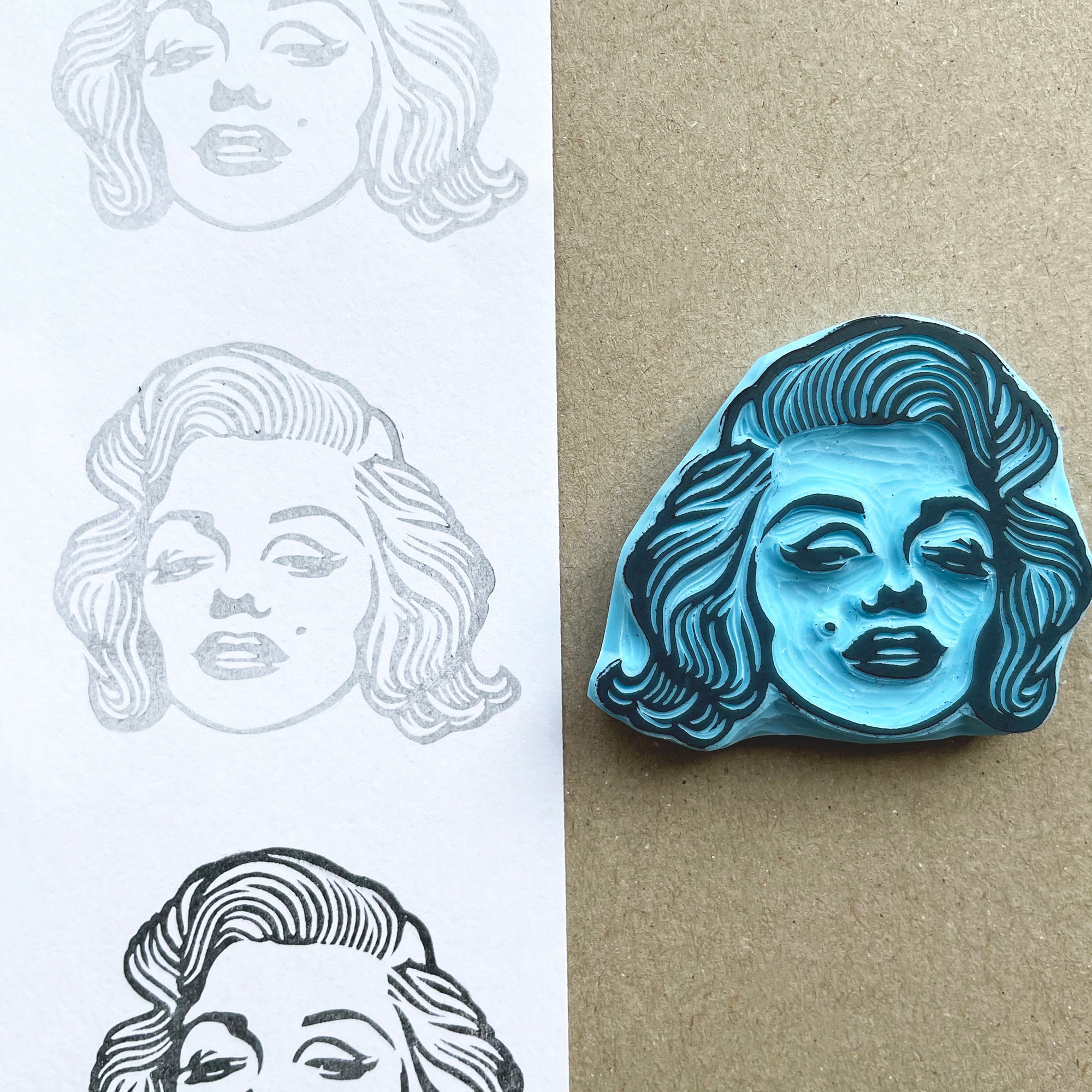 Marilyn Monroe portrait rubber stamp