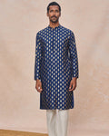 Navy Blue Teardrop Kurta Set By KYNAH, Luxury Indian Fashion & Bridal Wear