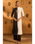 Black Ying Yang Kurta Set By KYNAH, Luxury Indian Fashion & Bridal Wear