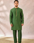 Green Tree of Hearts Kurta Set By KYNAH, Luxury Indian Fashion & Bridal Wear