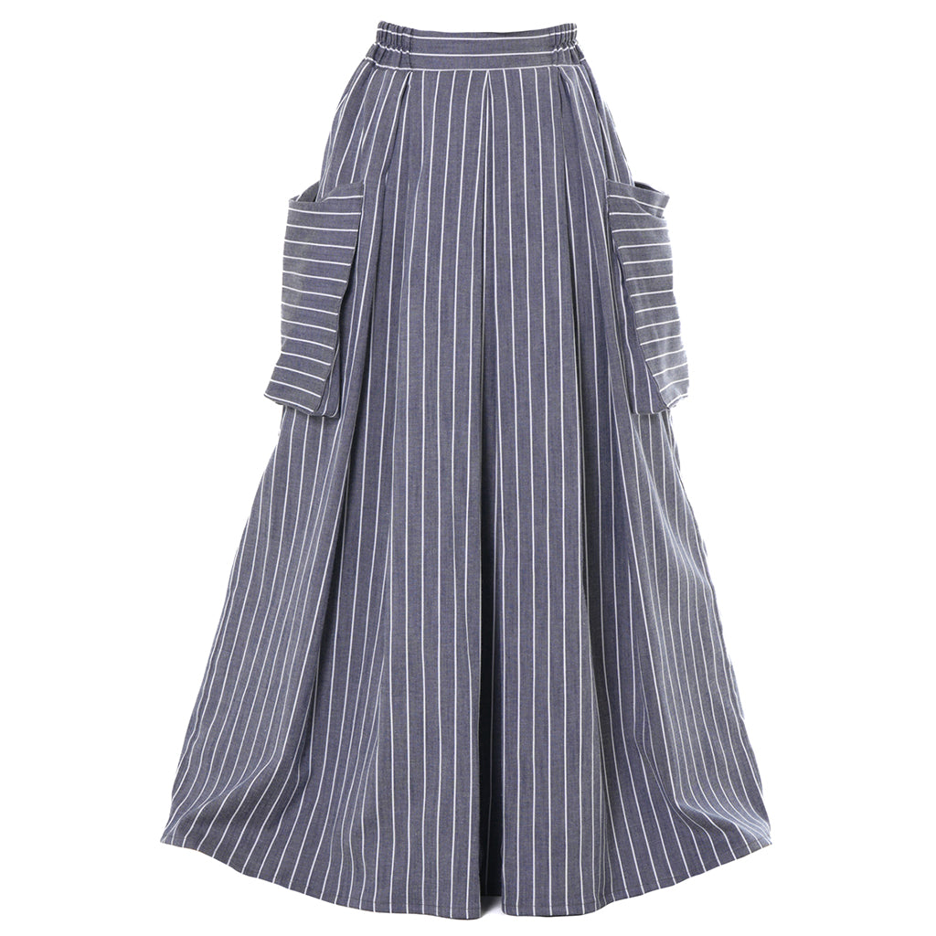 Maxi Striped Denim Skirt | PR Sample
