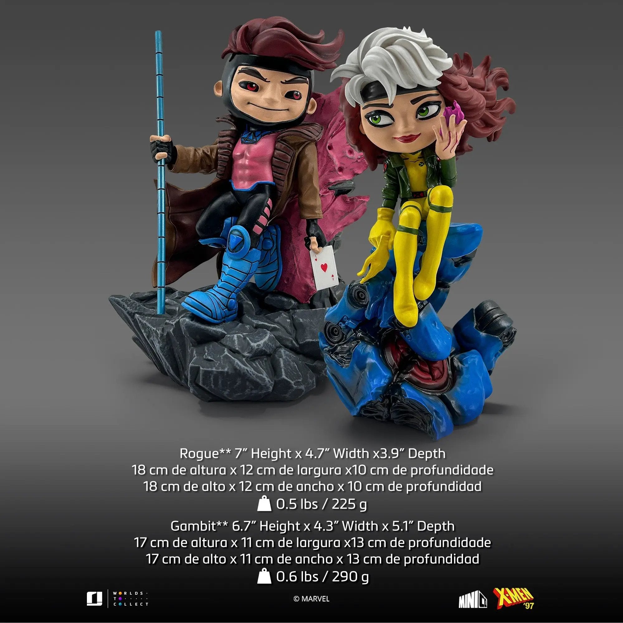 Statue Gambit & Rogue Valentine's Set - X-Men - Minico - Iron Studios