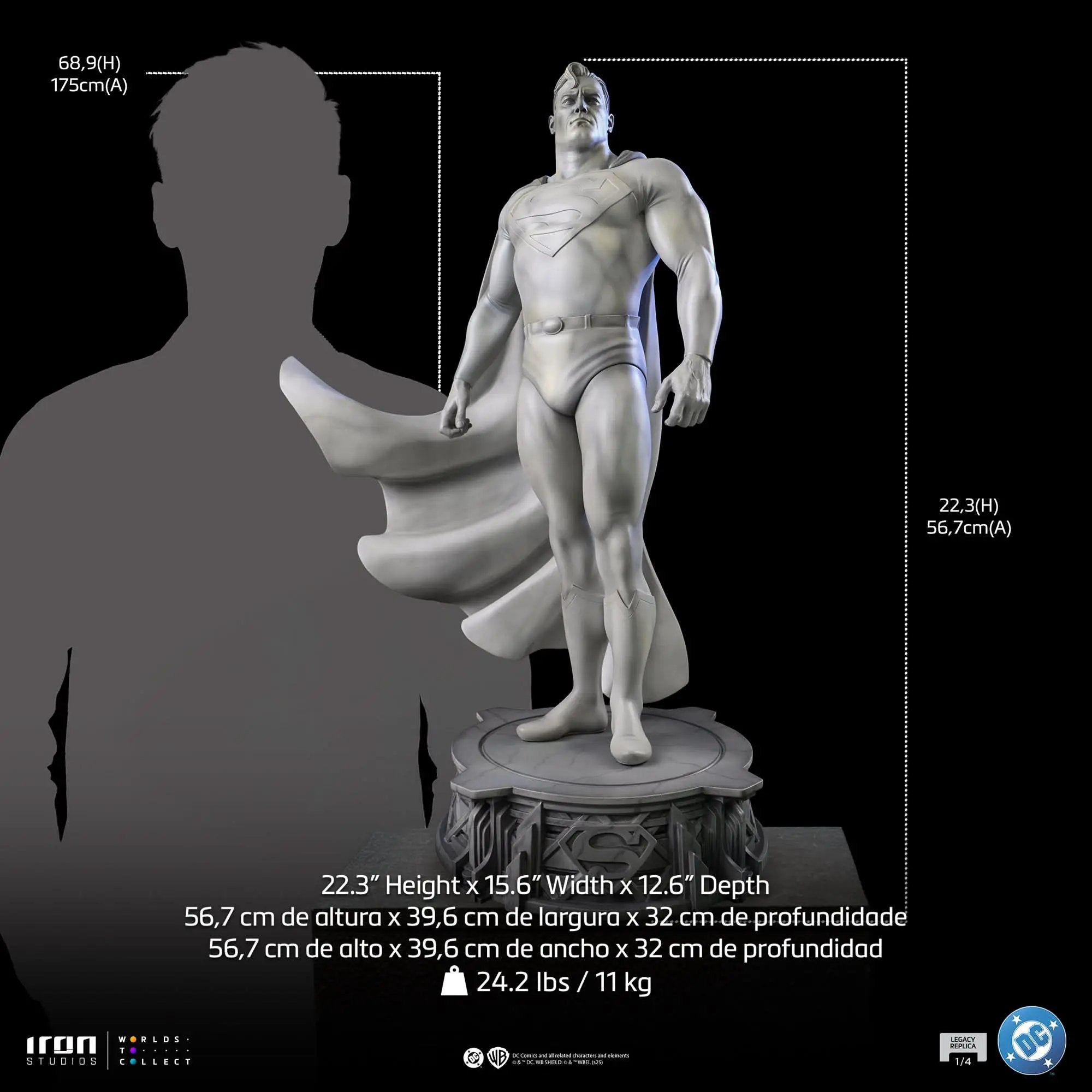 Statue Superman (Marble Version) - DC Trinity - Legacy Replica 1/4 - Iron Studios