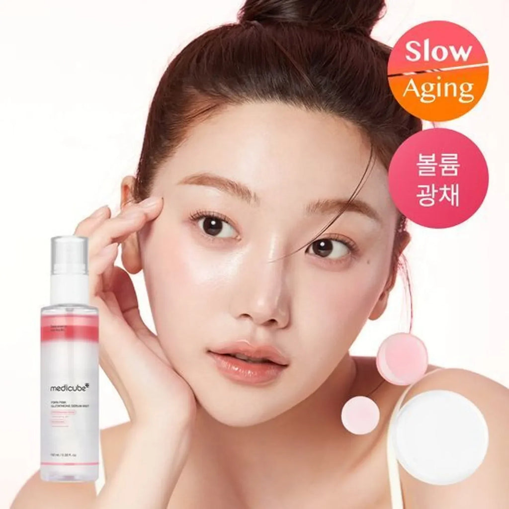 Medicube – PDRN Pink Glutathione Serum Mist | Bruma Iluminadora & Reparadora · Antioxidante